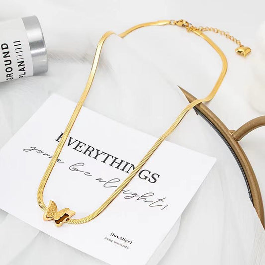 Butterfly snake chain necklace