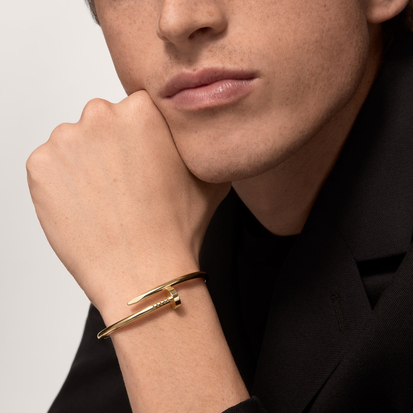 Stainless Steel Plain Nail Bangle Couple Bracelet for Women Men