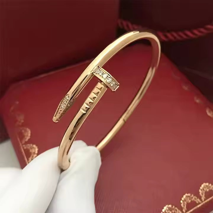 Stainless Steel Nail Bangle Couple Bracelet for Women Men