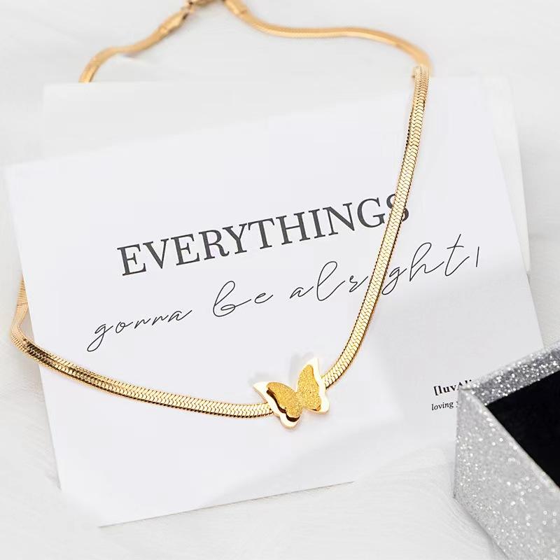 Butterfly snake chain necklace