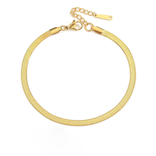 Snake Chain Anklet Gold Plated Stainless Steel