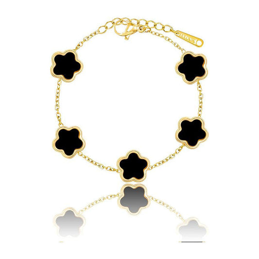 Rope and Clover Bracelets For Women Stainless Steel