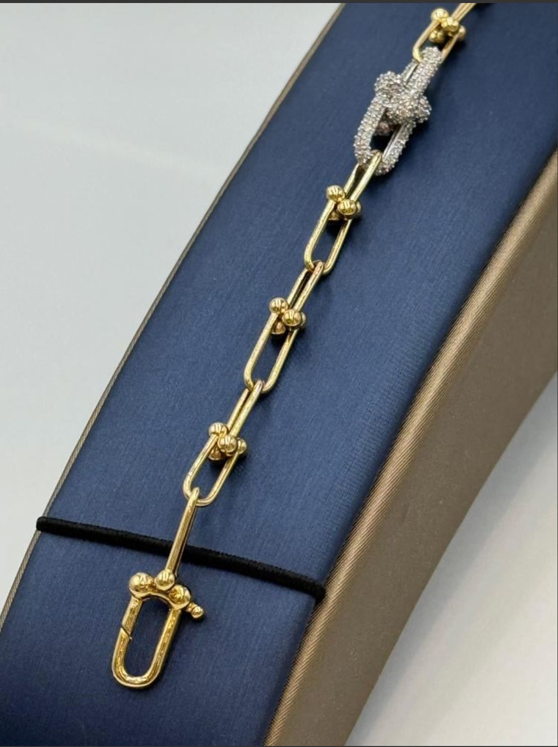 Tiffany HardWear Medium Link Bracelet in Yellow Gold with Diamonds