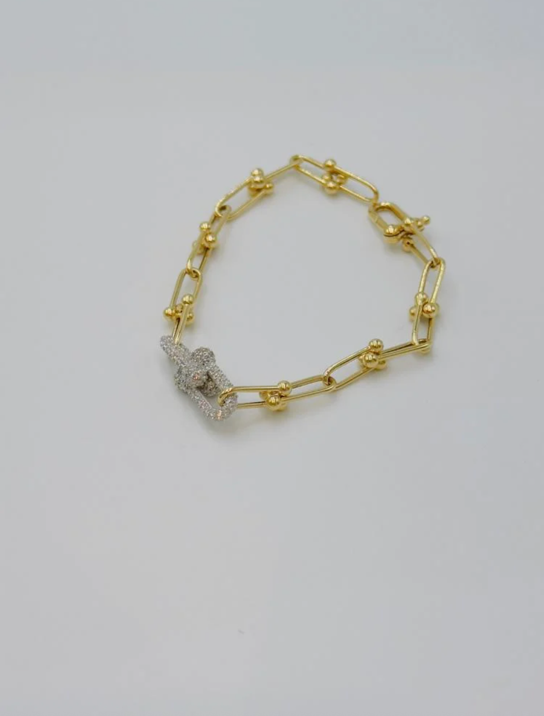 Tiffany HardWear Medium Link Bracelet in Yellow Gold with Diamonds