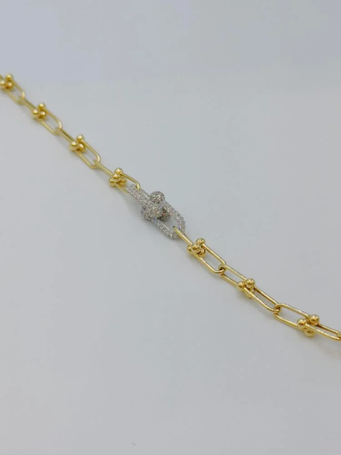 Tiffany HardWear Medium Link Bracelet in Yellow Gold with Diamonds