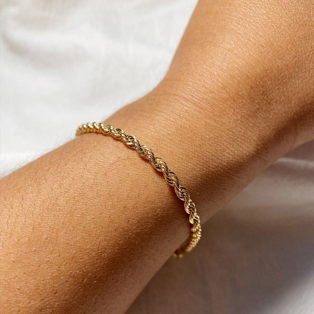 Rope and Clover Bracelets For Women Stainless Steel