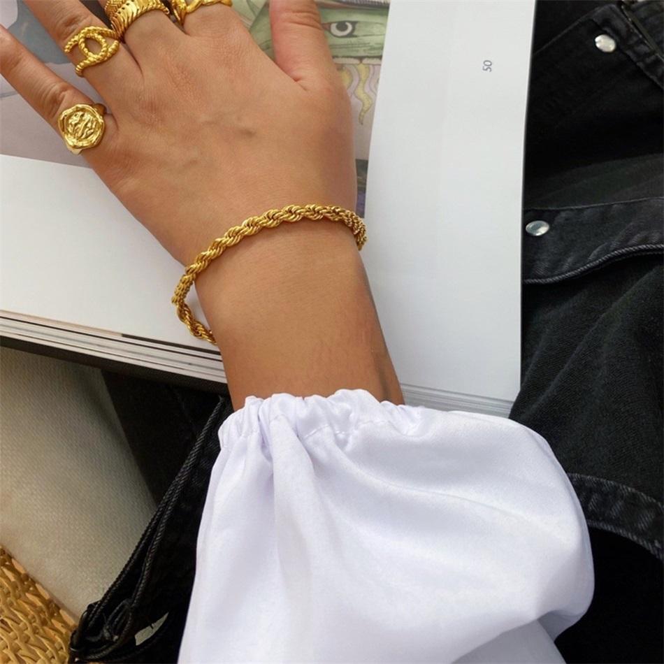 Rope and Clover Bracelets For Women Stainless Steel