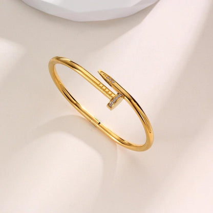 Stainless Steel Nail Bangle Couple Bracelet for Women Men