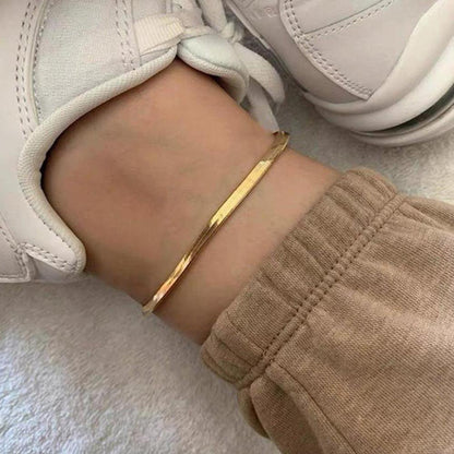 Snake Chain Anklet Gold Plated Stainless Steel