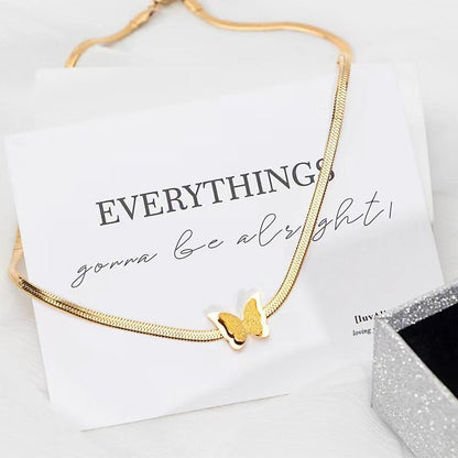 Butterfly snake chain necklace