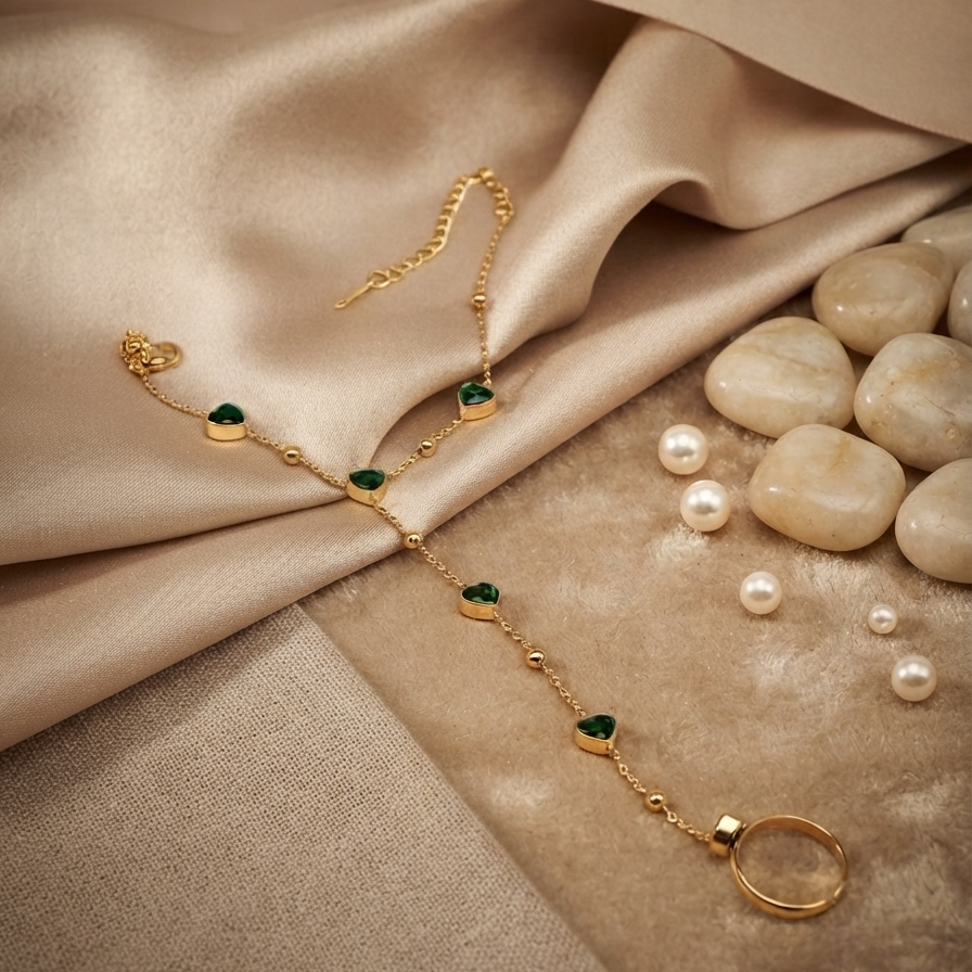 Emerald Hand Chain